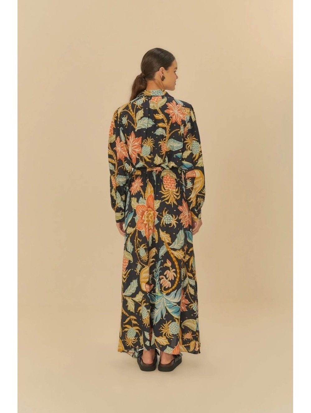 Farm Rio Brazil Floral Toucan Wrap Dress NWT Medium - Picture 3 of 9